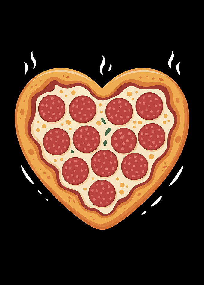 Heart Pizza Food Lover