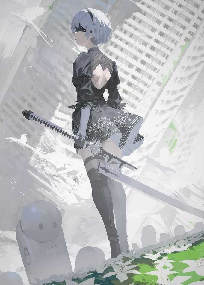 2B Nier Automata Digital Art