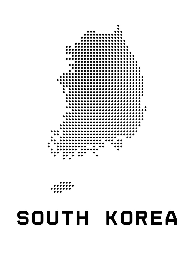 South Korea Dotted Map