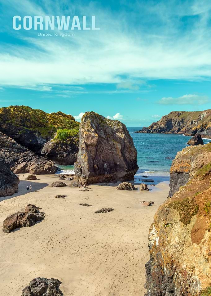 Cornwall, United Kingdom beach landscape Kynance Cove