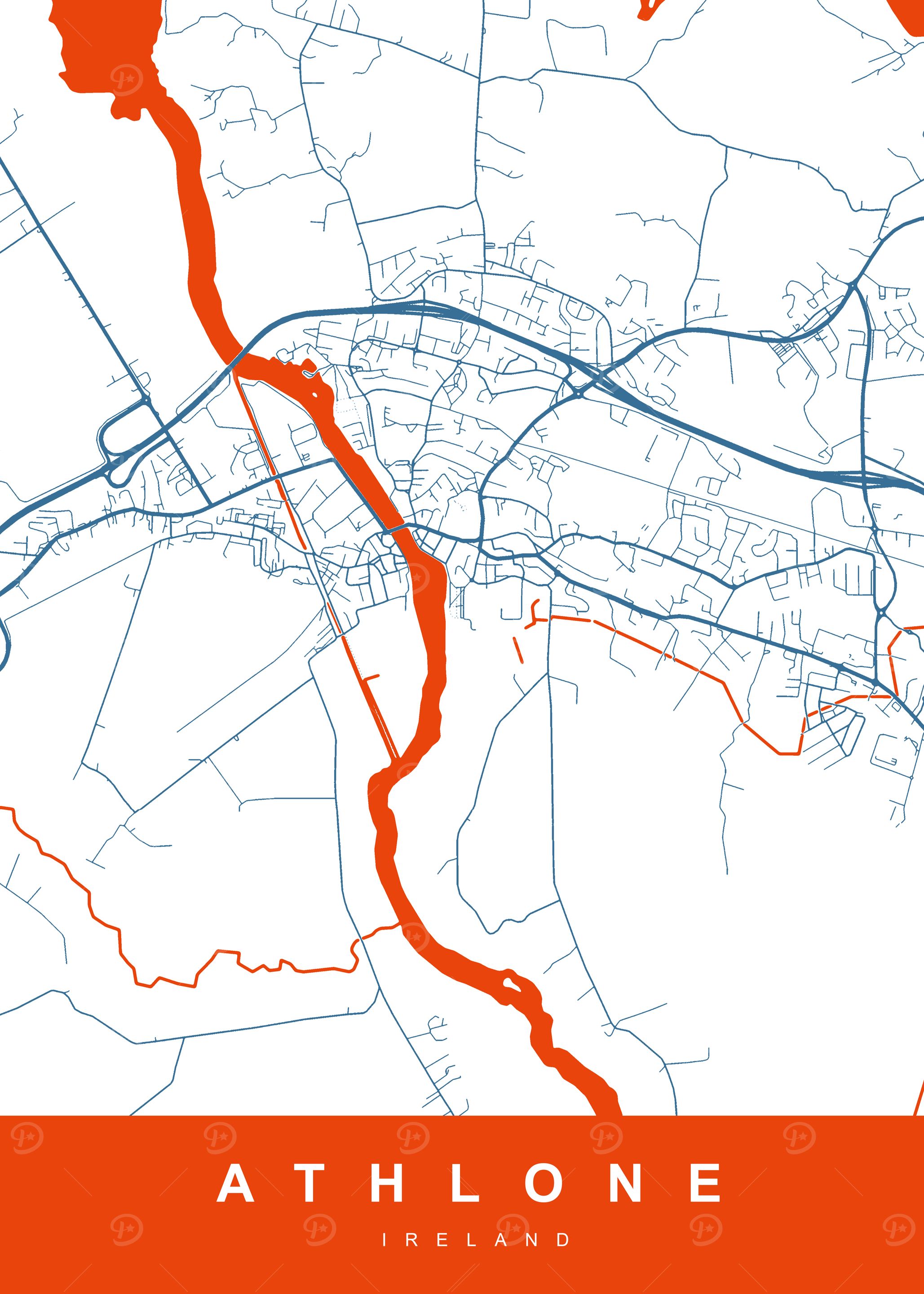 Athlone, Ireland City Map