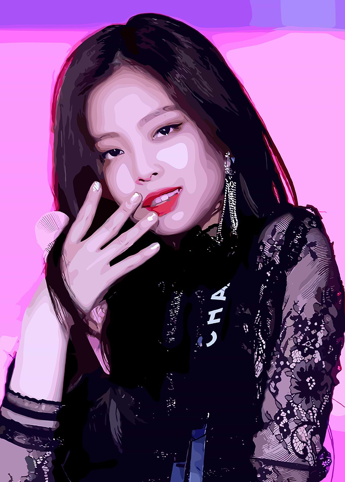 Jennie Kim Portrait Vector Art