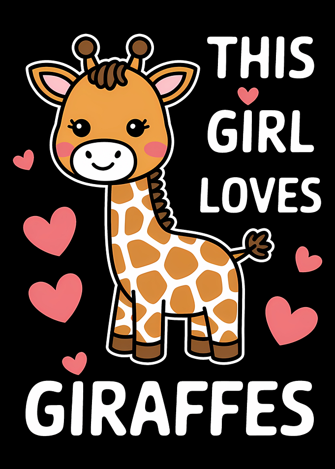 This Girl Loves Giraffes Cartoon