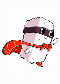 Sushi Superhero Cartoon Character