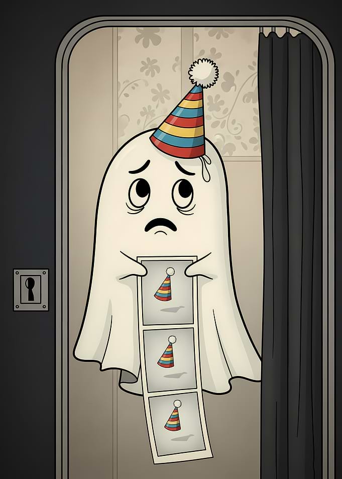 Vintage Halloween Ghost in Photo Booth