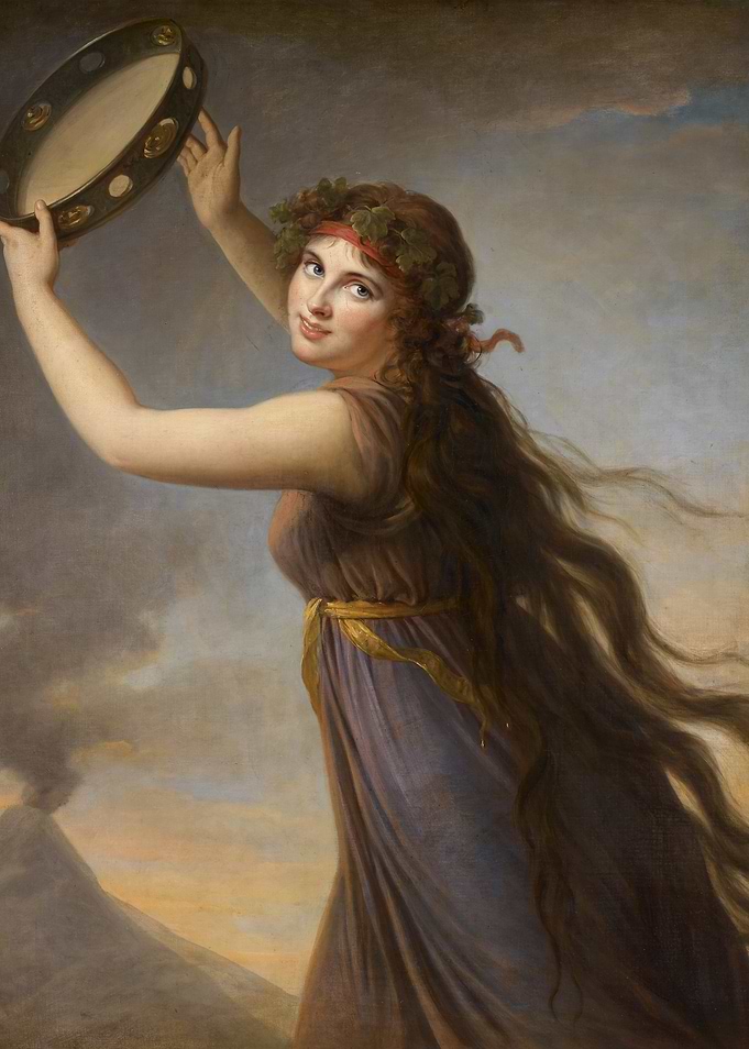 Young Woman with Tambourine Painting