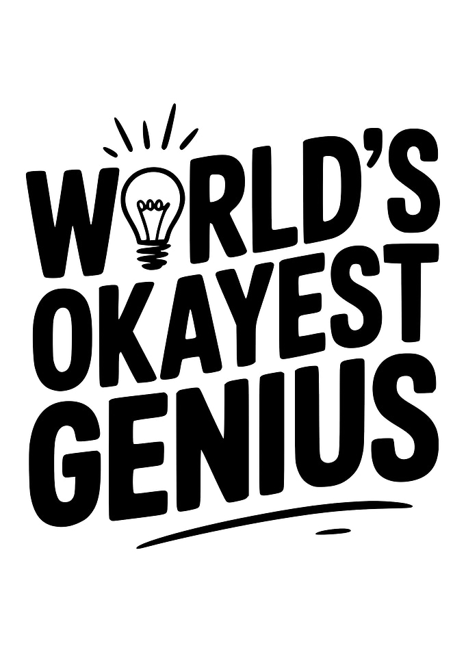 World's Okayest Genius Text Art