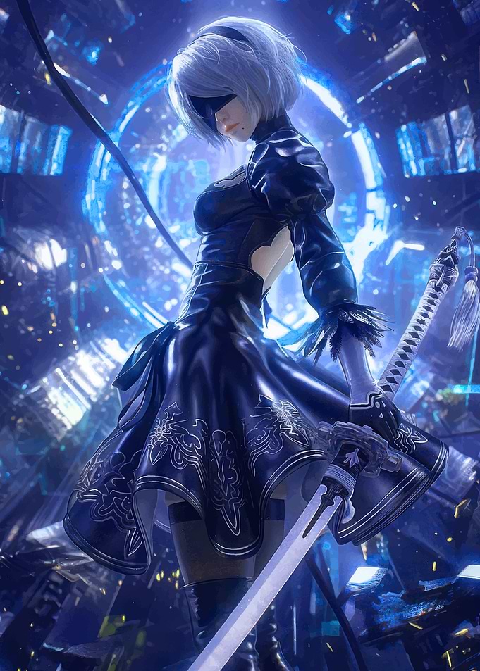 2B Nier Automata Digital Art