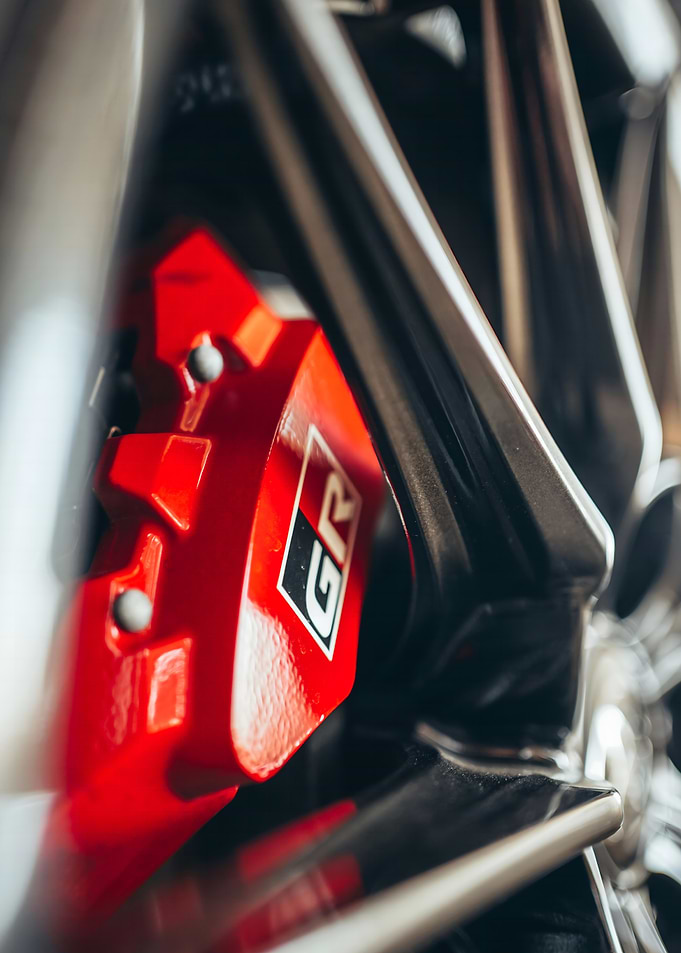 Red GR Brake Caliper Close-Up