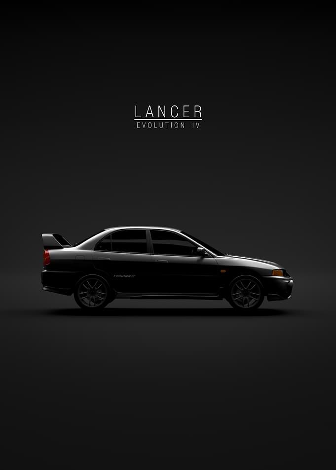 Mitsubishi Lancer Evolution IV Car Poster