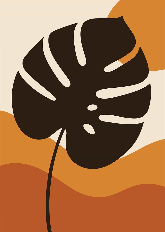 Minimalist Monstera Leaf Art Print