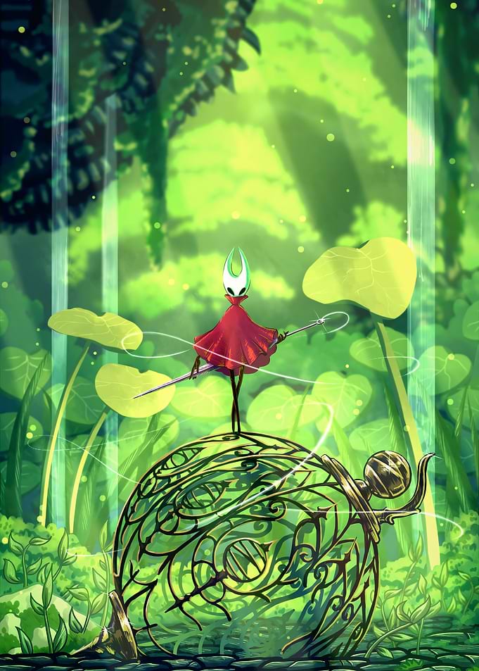 Hornet in Greenpath - Hollow Knight
