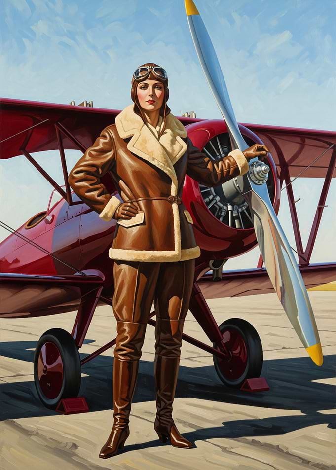L'AVIATRICE (The Aviatrix) - Original Art Deco Artwork