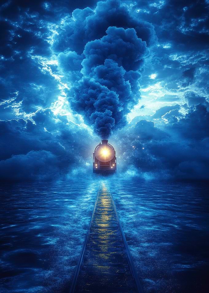 Train Journey Through Storm