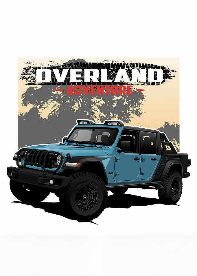 Overland Adventure Jeep Illustration