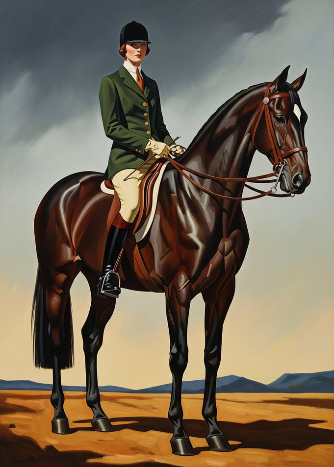 LA CAVALIÈRE (The Horsewoman) - Original Art Deco Artwork