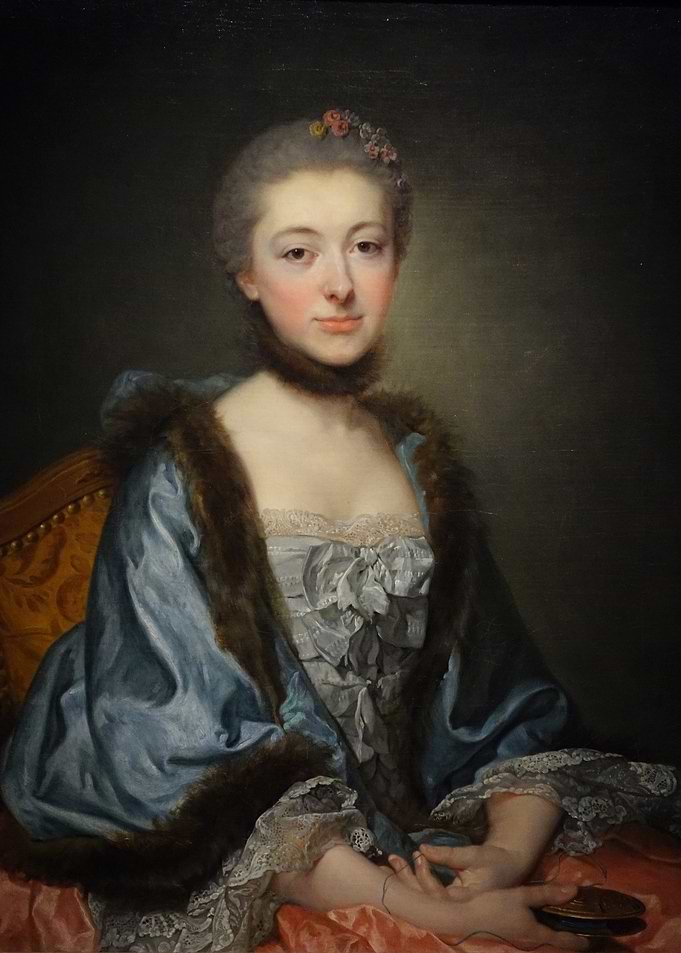 Portrait of a Woman in Blue Dress