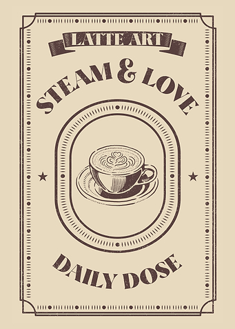 Latte Art Vintage Coffee Poster