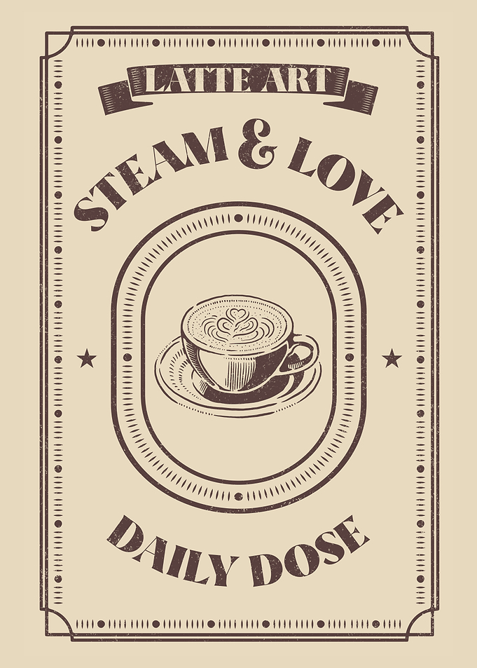 Latte Art Vintage Coffee Poster