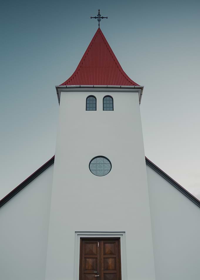 White Church with Red Roof