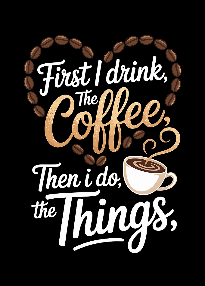 Funny First I Drink Coffee