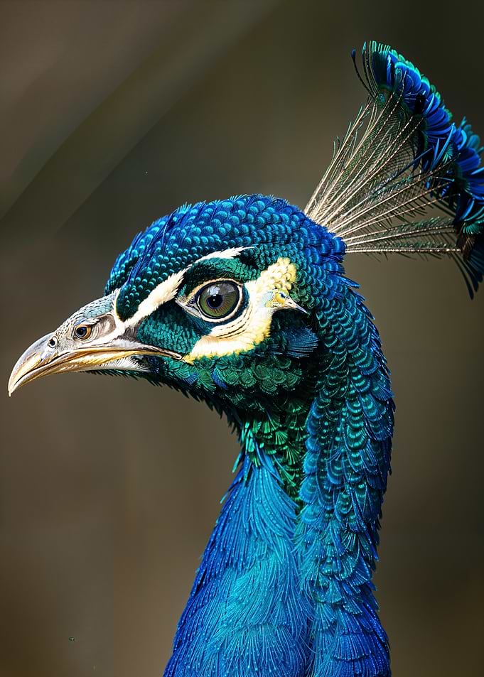 Peacock Portrait: Majestic Bird Close-Up