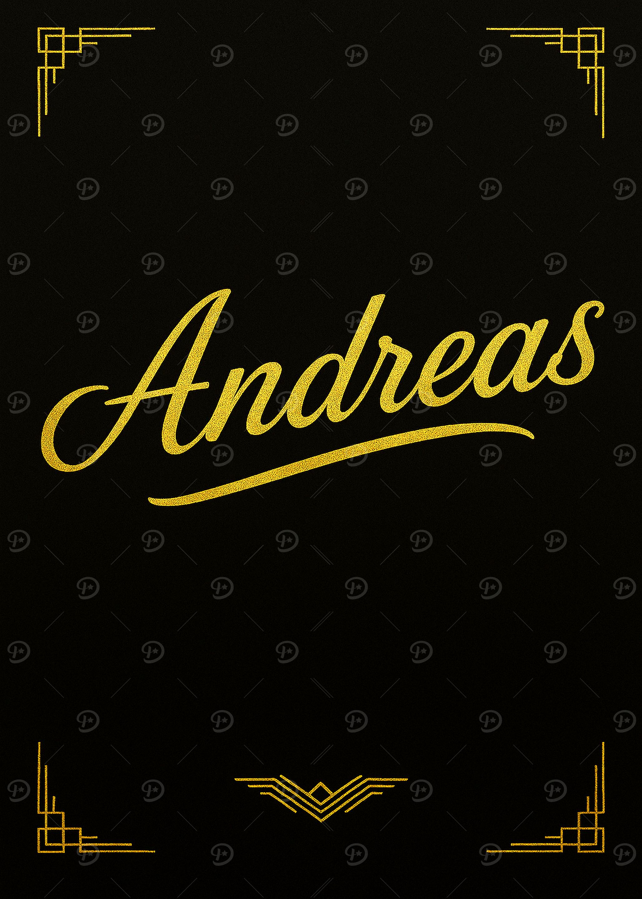 Andreas Name Art Deco Autograph Style