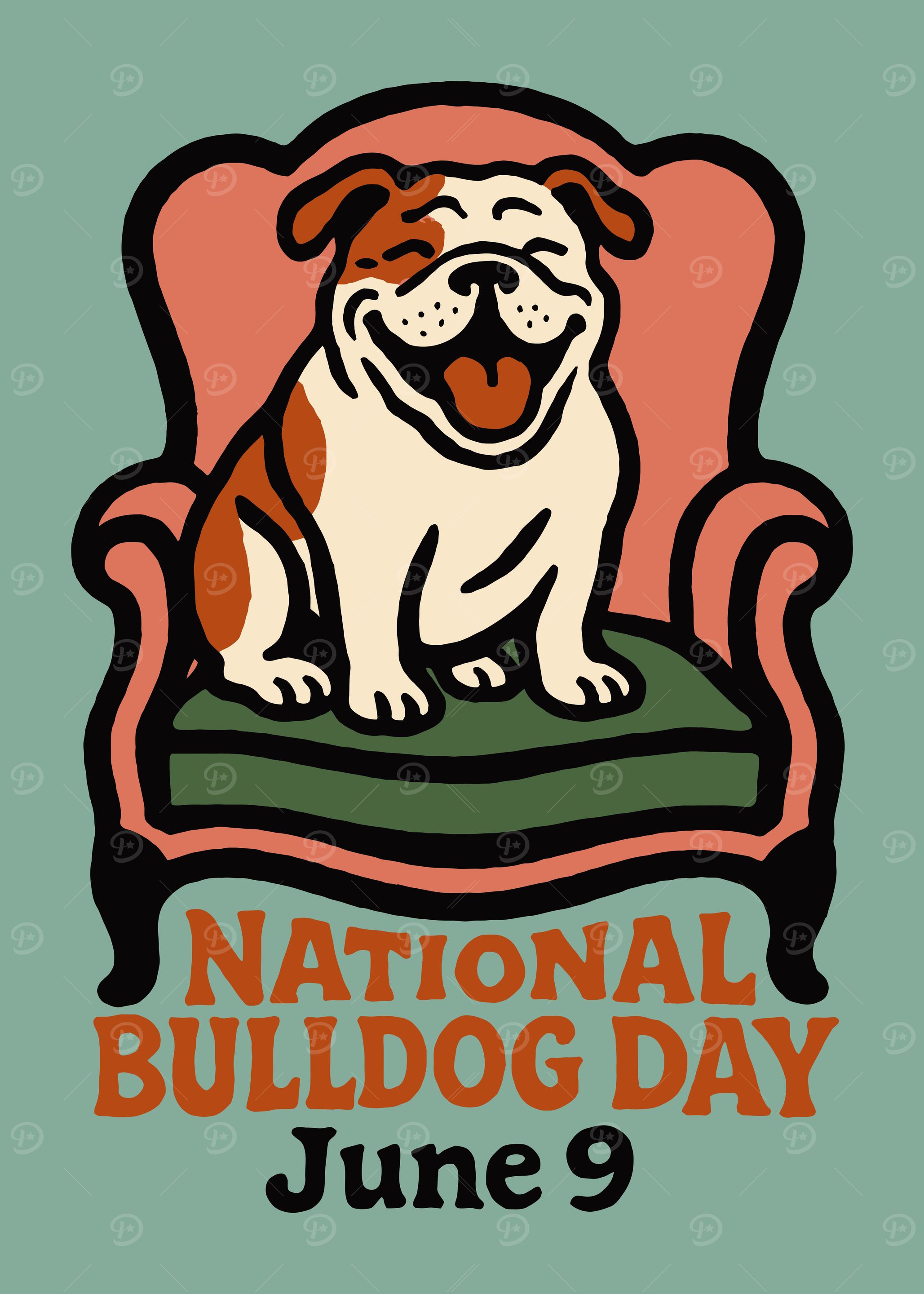 National Bulldog Day Illustration