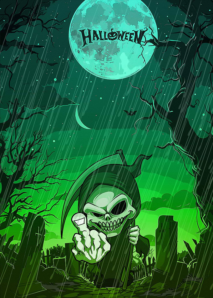 Halloween Grim Reaper Pixel Art