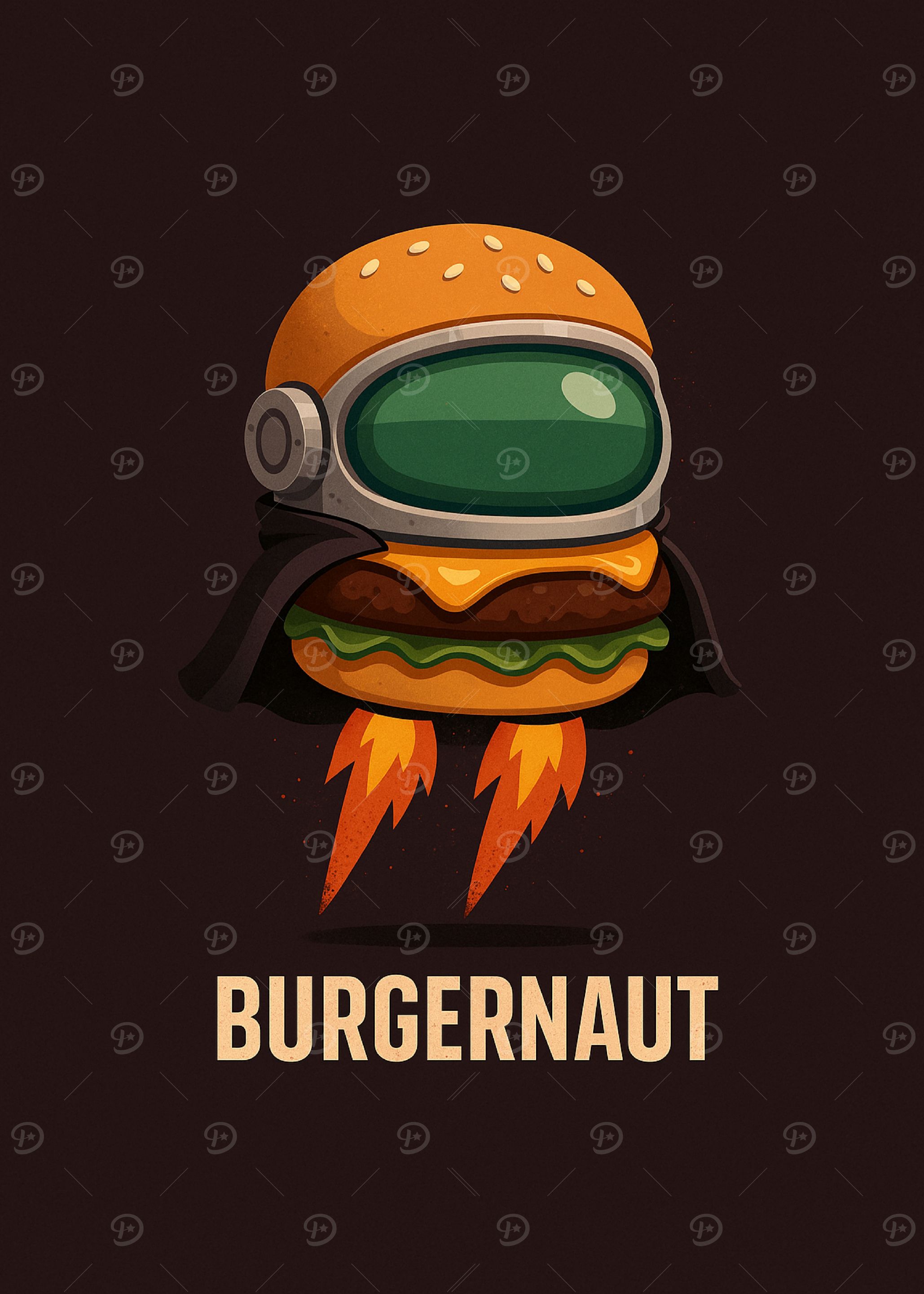 Burgernaut: Astronaut Burger Illustration