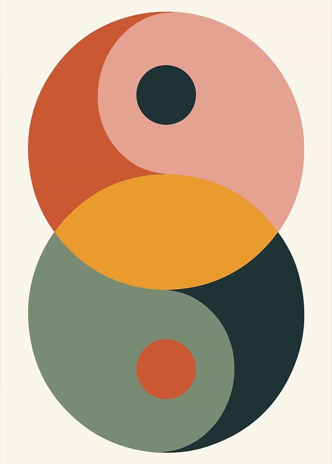 Yin Yang Symbol in Earth Tones