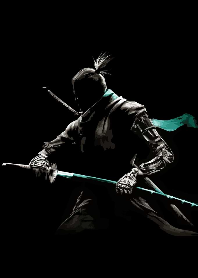 Dark Ninja Warrior with Swords