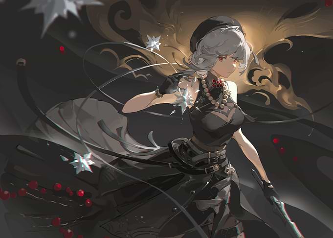 Anime Girl in Black Outfit