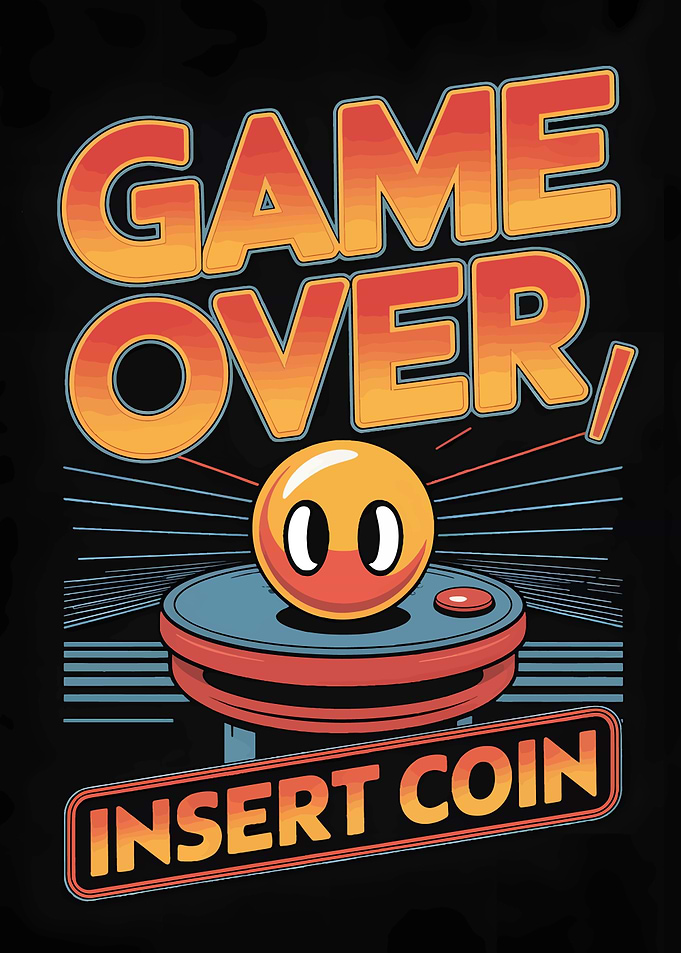 Game Over Insert Coin Illustration