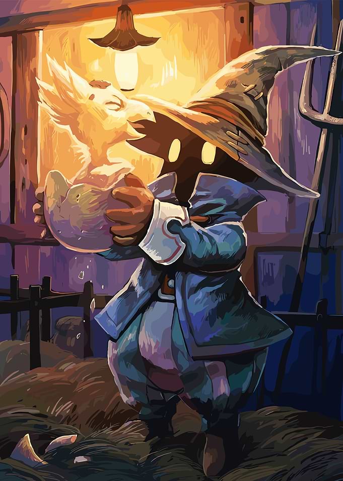 Vivi and Chocobo Chick Illustration