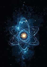 Glowing Blue Atom Structure Illustration