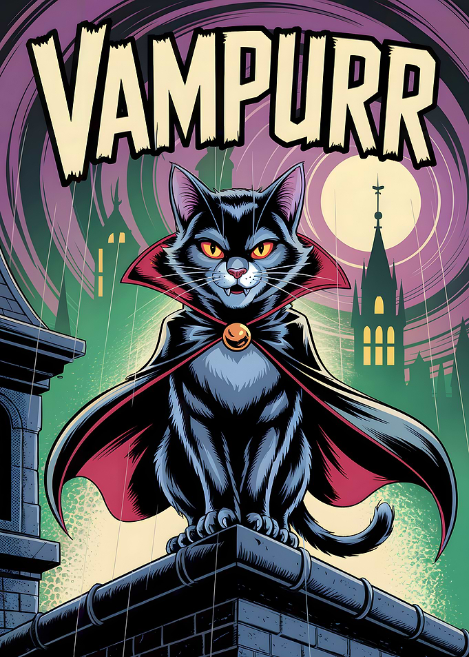 Vampurrr: Vampire Cat Comic Art