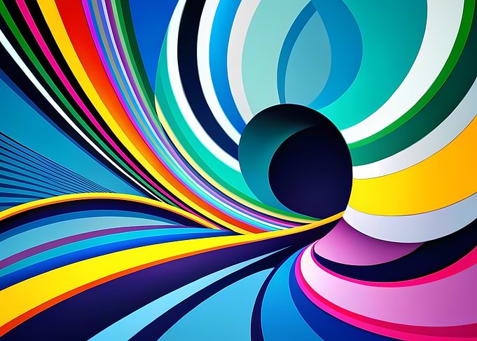 Sweeping Spectrum Waves Converging into a Deep Cyan Portal