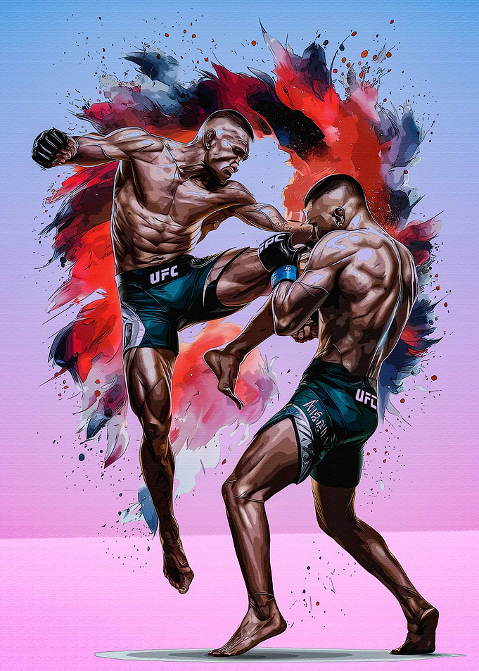 UFC Fighters in Action Art