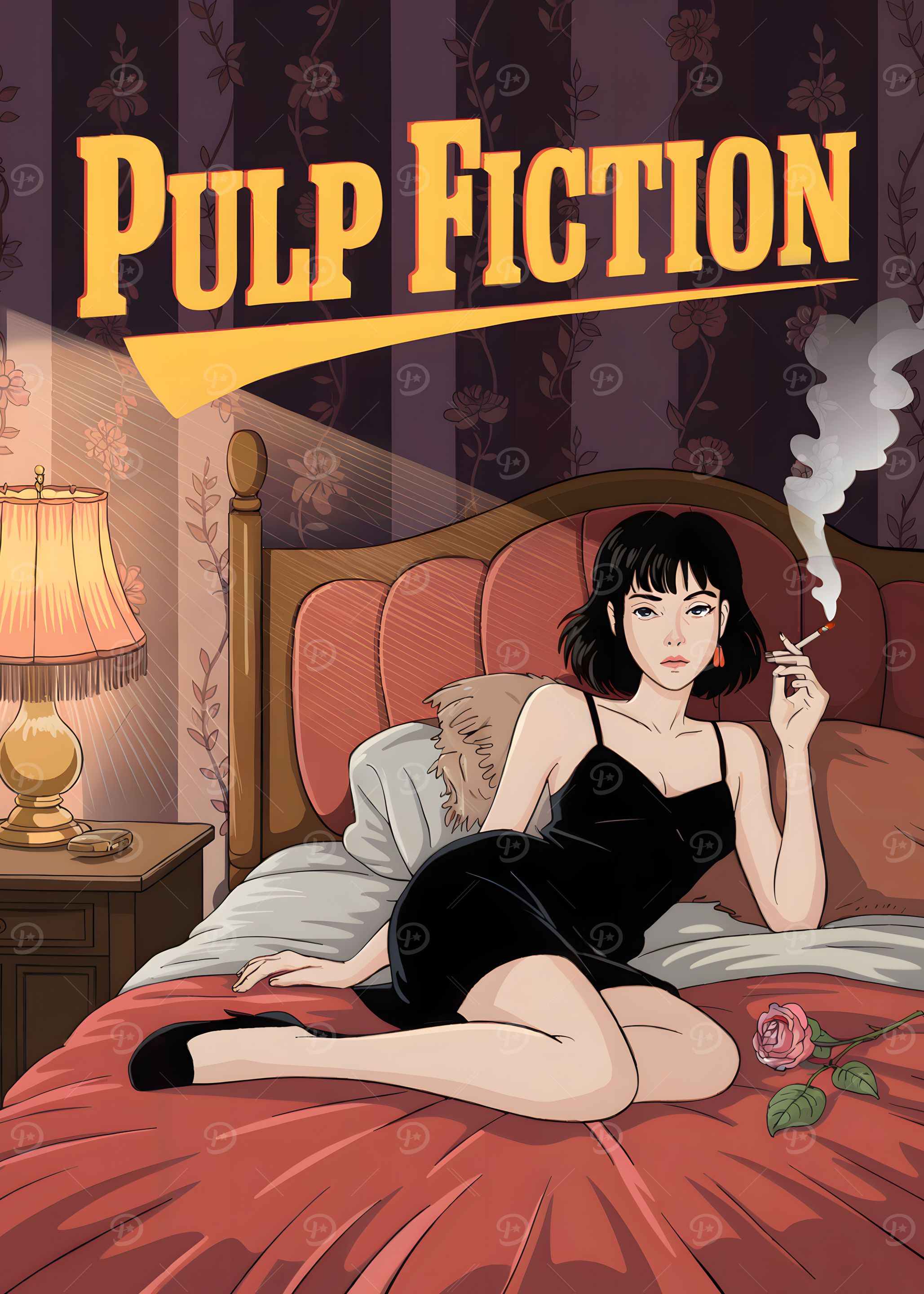 Pulp Fiction inspired bedroom scene