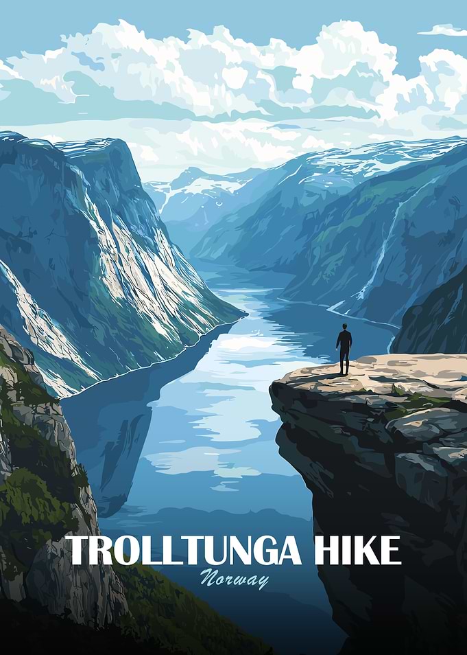 Trolltunga Hike Norway Landscape Art