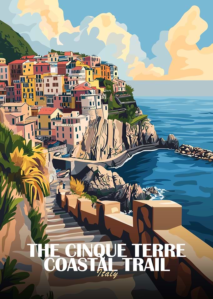 Cinque Terre Coastal Trail Italy Artwork
