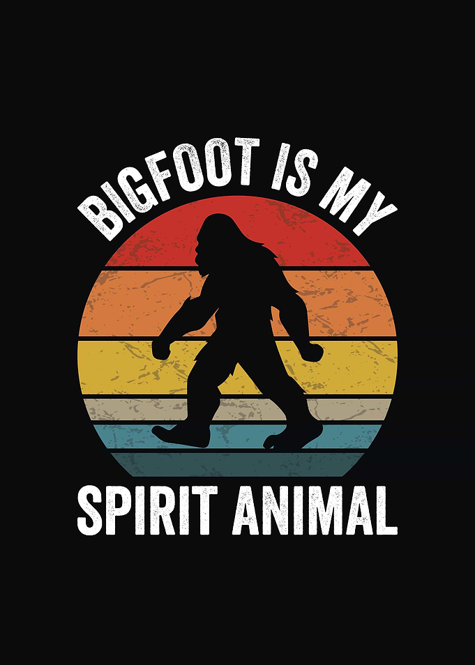Bigfoot Spirit Animal Retro Design