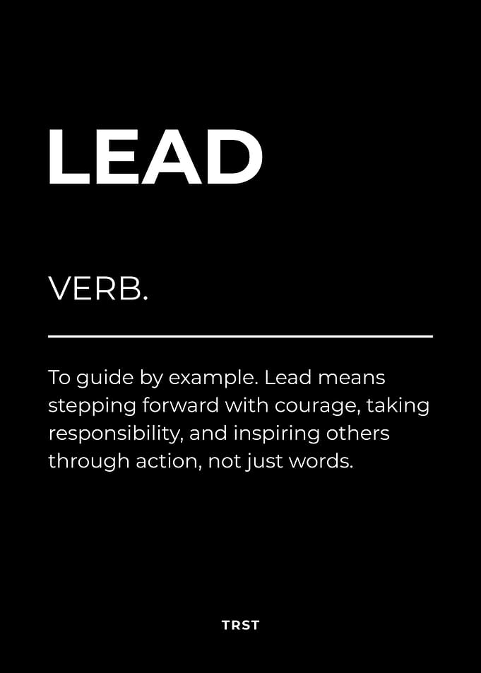Lead – Minimalist Black & White Motivational Definition Wall Art