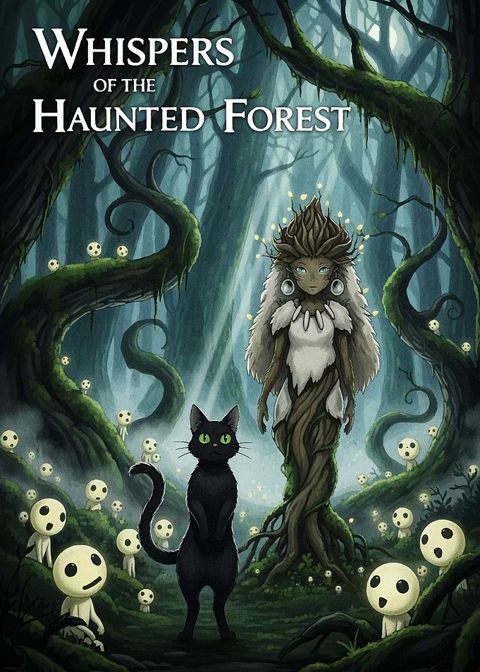 Whispers of the Haunted Forest Illustration - Halloween Art