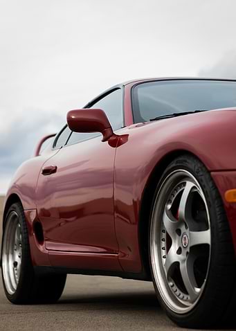Red Mark4 a80 Toyota Supra Car Close-Up