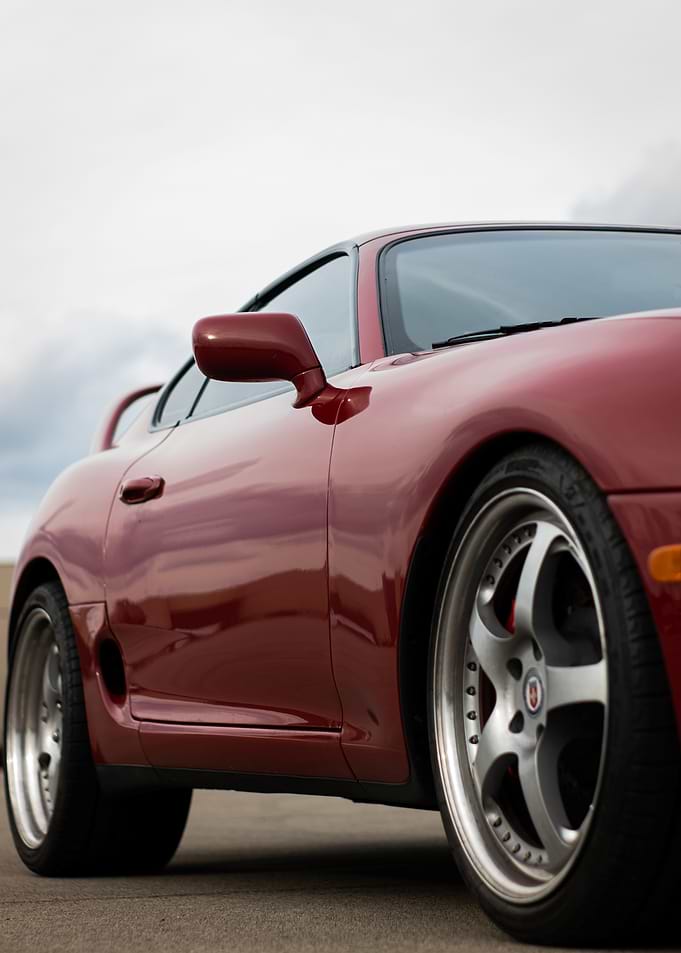 Red Mark4 a80 Toyota Supra Car Close-Up