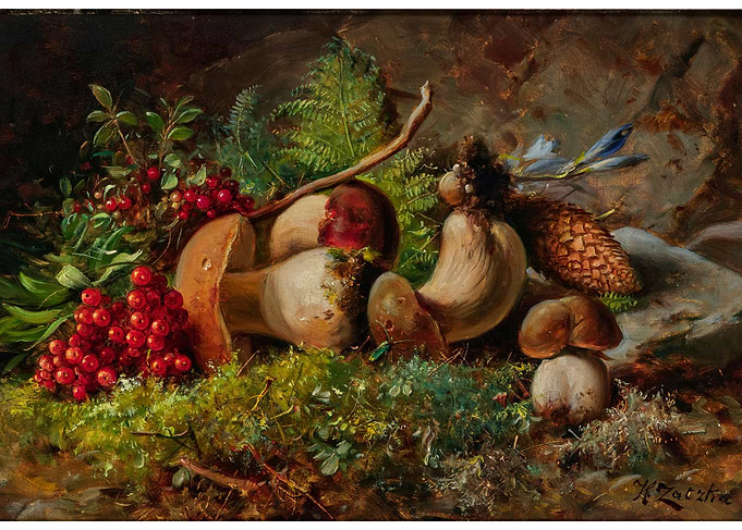 Still Life with Mushrooms and Berries