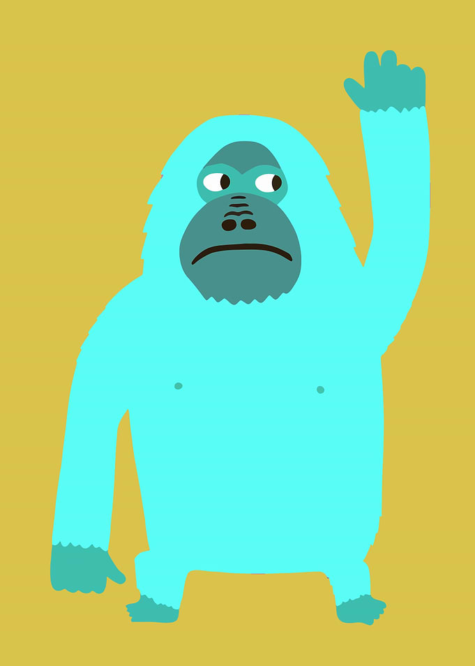 Cartoon Orangutan Waving