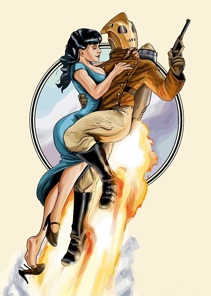 The Rocketeer and Betty digital art